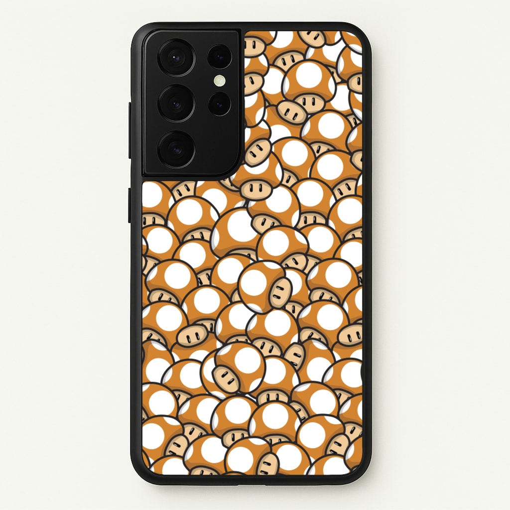 Mushroom Pattern - Orange - The Super Mario Bros Phone Case for Galaxy S21 Ultra