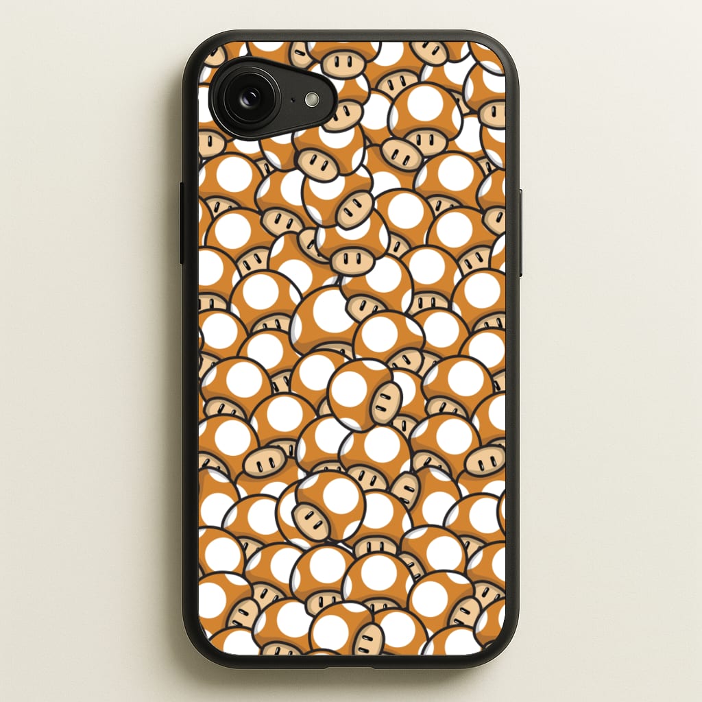 Mushroom Pattern - Orange - The Super Mario Bros Phone Case for iPhone 16e
