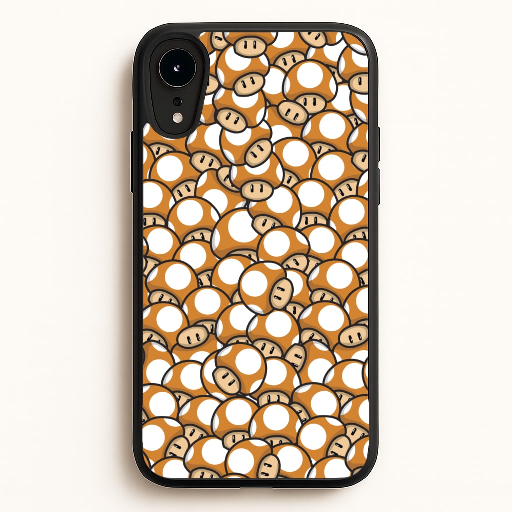 Mushroom Pattern - Orange - The Super Mario Bros Phone Case for iPhone XR