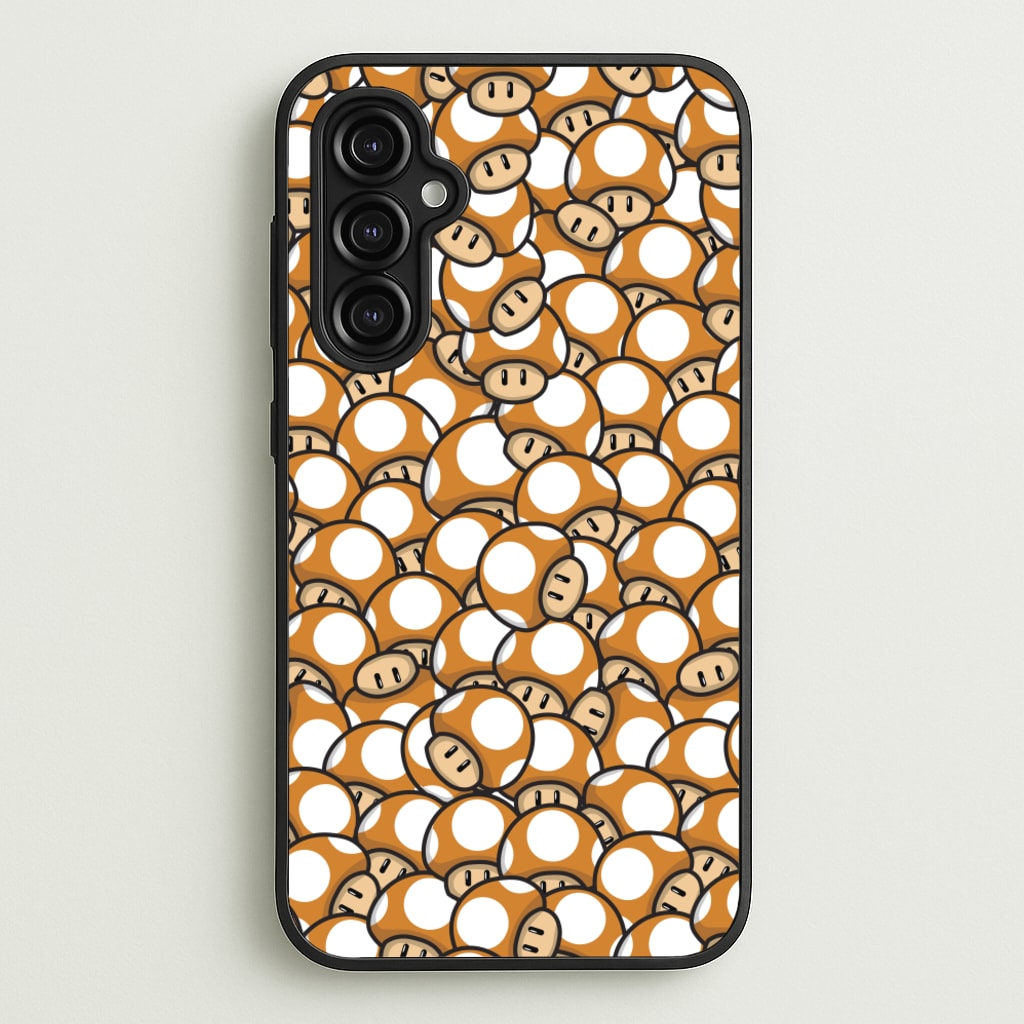 Mushroom Pattern - Orange - The Super Mario Bros Phone Case for Galaxy A14