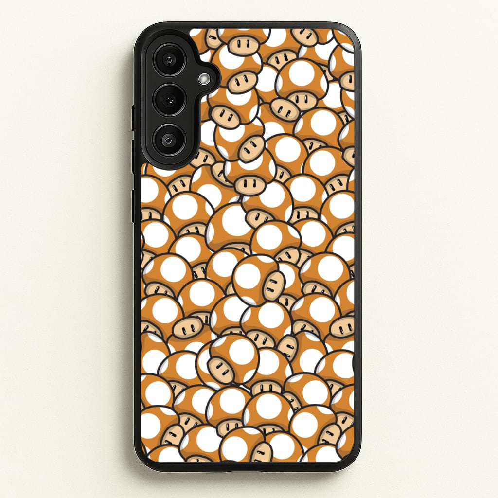 Mushroom Pattern - Orange - The Super Mario Bros Phone Case for Galaxy A34