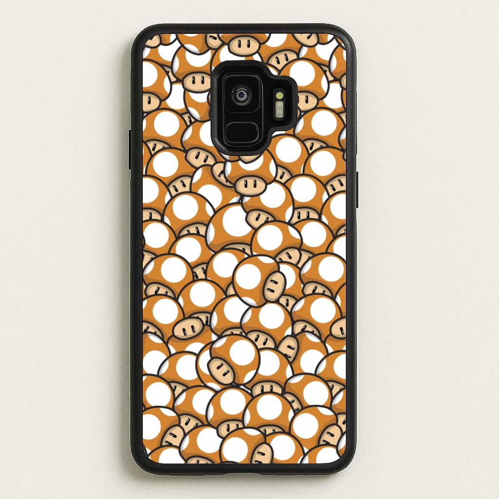 Mushroom Pattern - Orange - The Super Mario Bros Phone Case for Galaxy S9