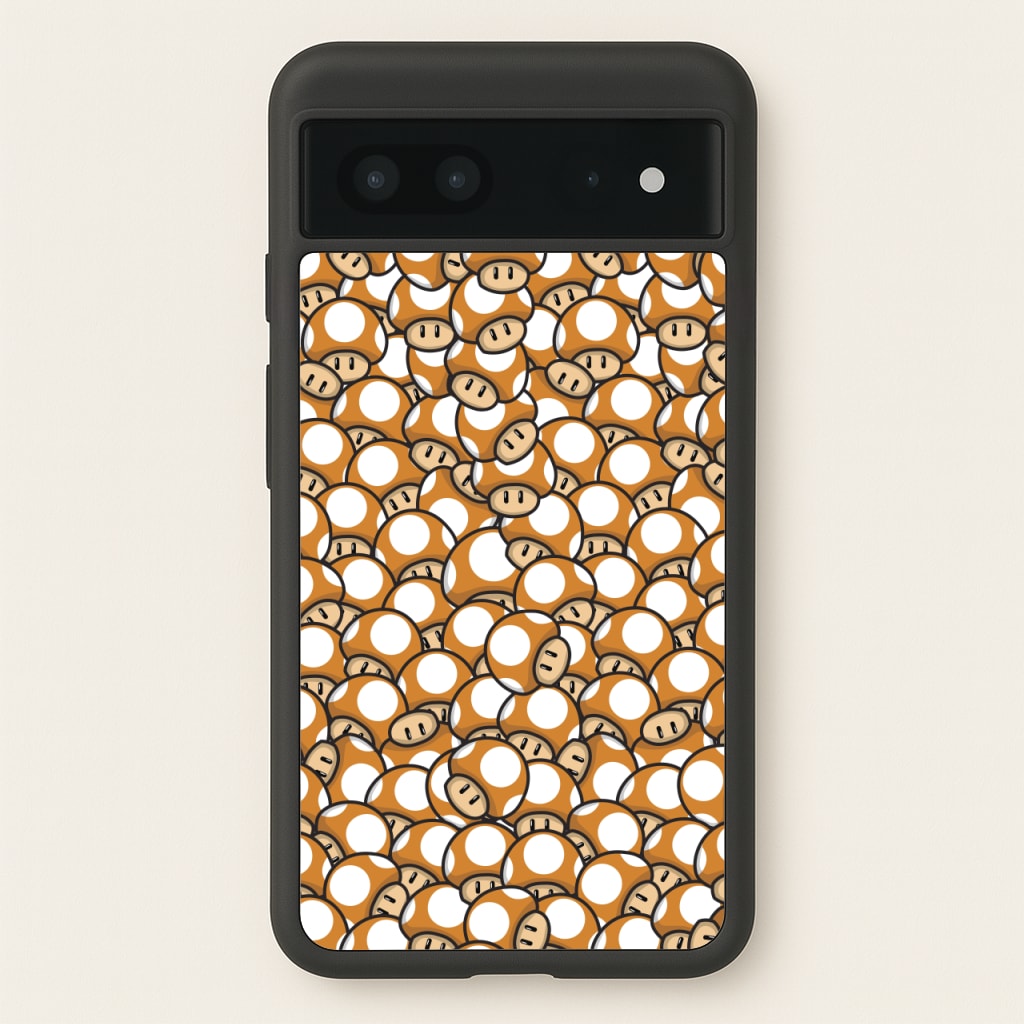 Mushroom Pattern - Orange - The Super Mario Bros Phone Case for Google Pixel 7