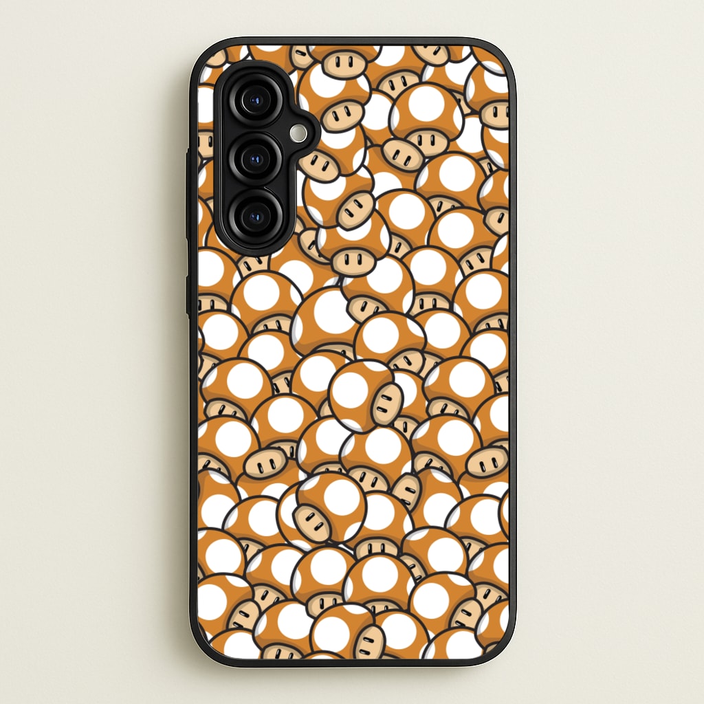 Mushroom Pattern - Orange - The Super Mario Bros Phone Case for Galaxy A54