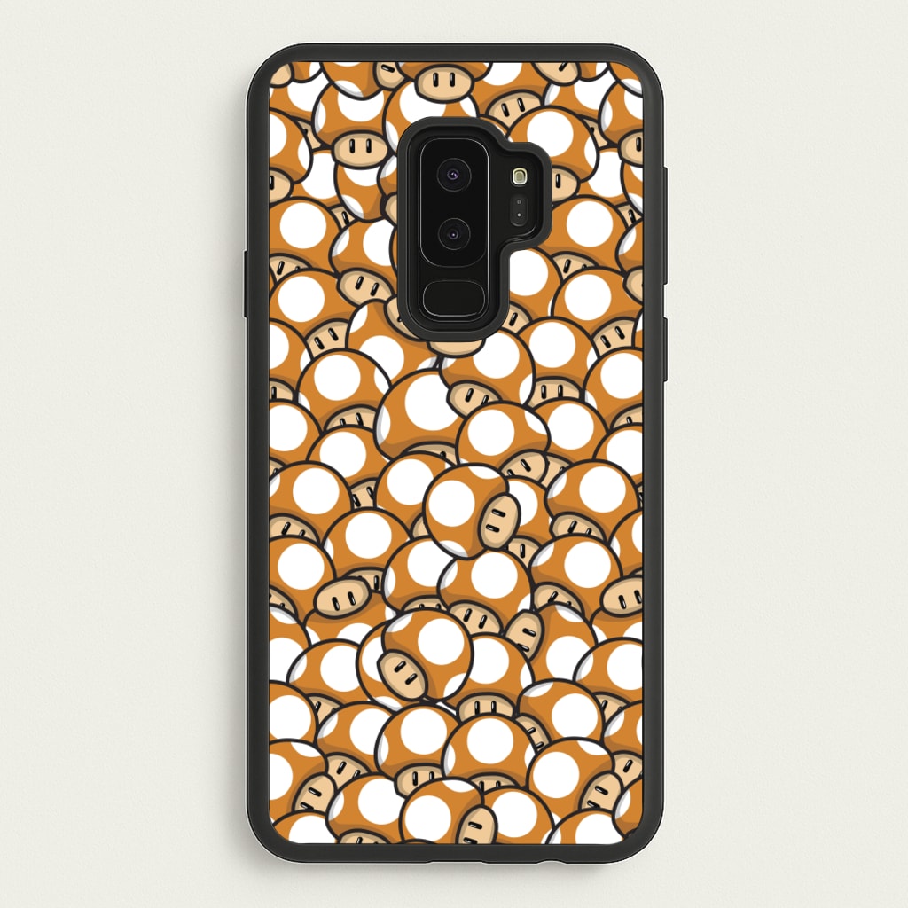 Mushroom Pattern - Orange - The Super Mario Bros Phone Case for Galaxy S9 Plus