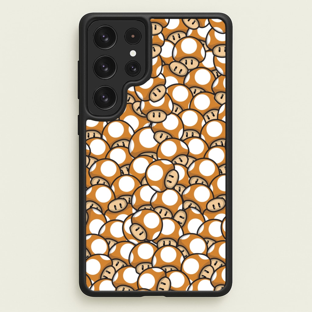 Mushroom Pattern - Orange - The Super Mario Bros Phone Case for Galaxy S22 Ultra