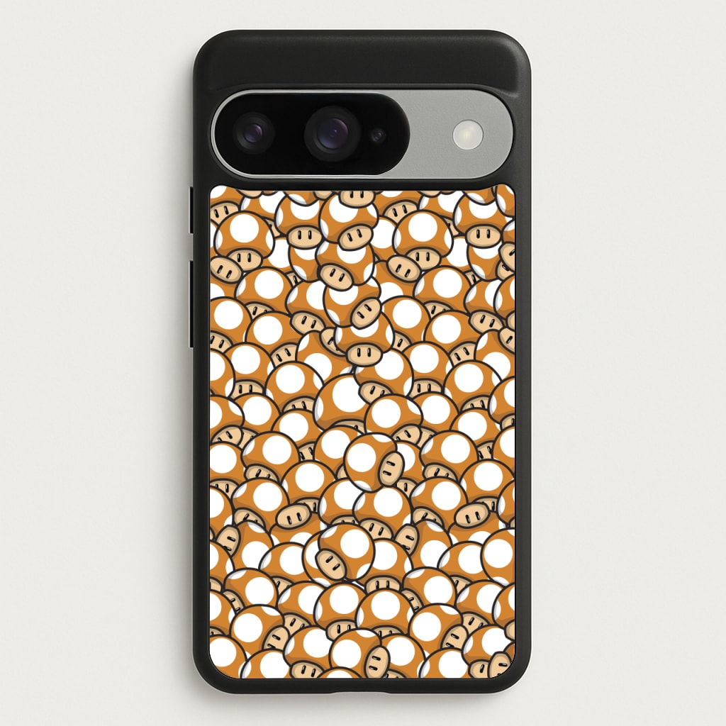 Mushroom Pattern - Orange Phone Case for Google Pixel 10 / 10 Pro