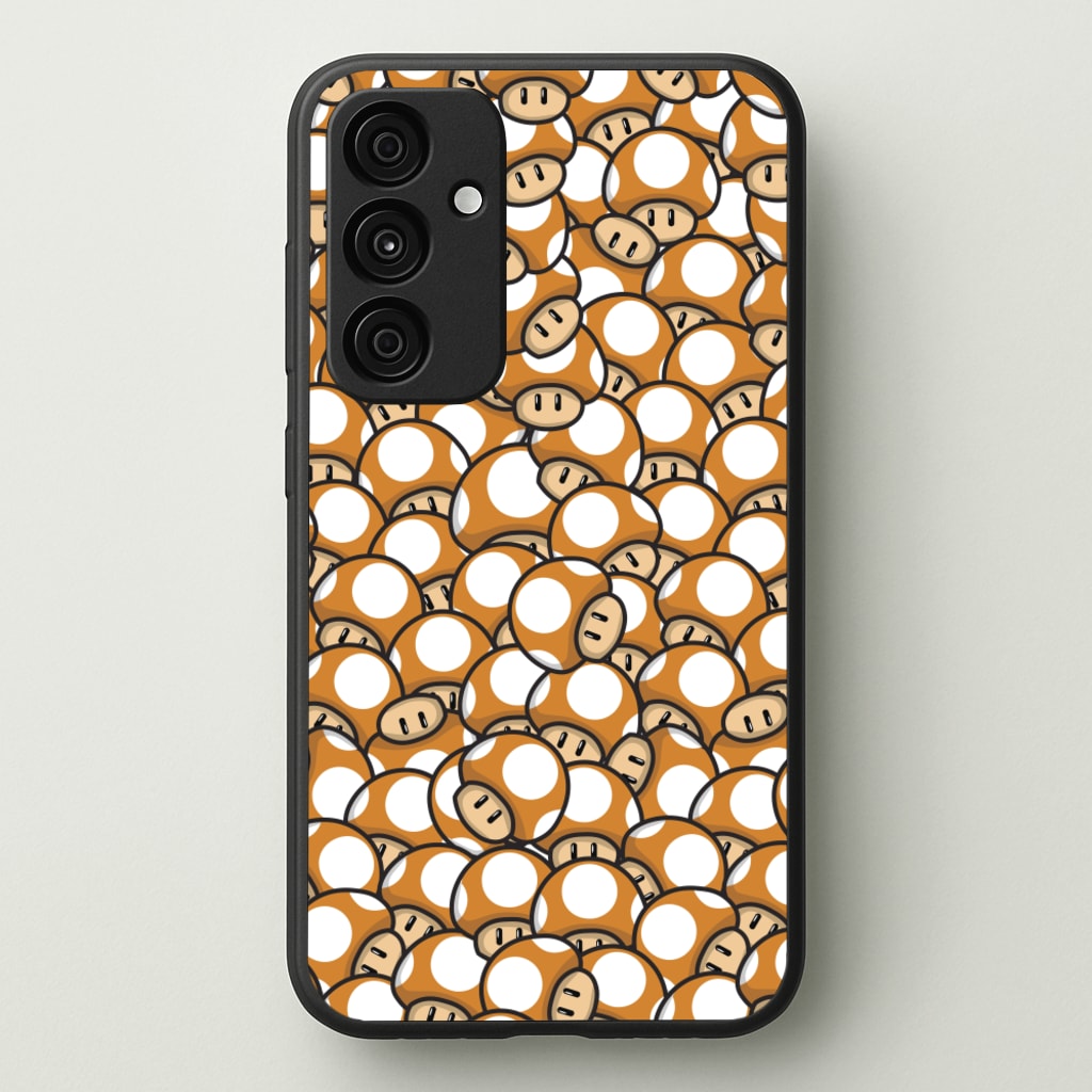 Mushroom Pattern - Orange - The Super Mario Bros Phone Case for Galaxy A35