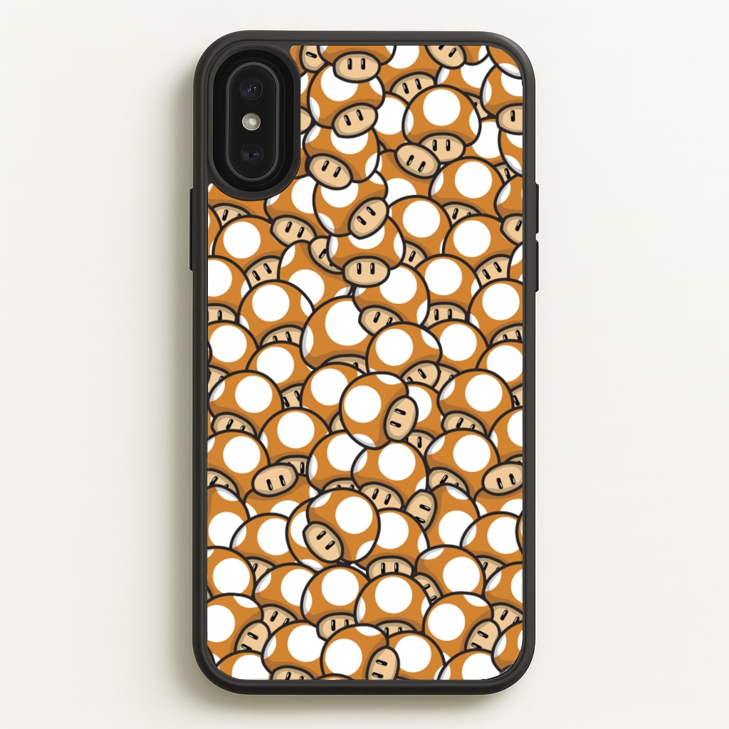 Mushroom Pattern - Orange - The Super Mario Bros Phone Case for iPhone XS Max