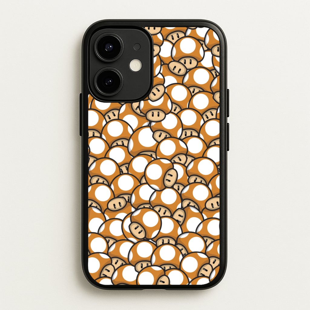 Mushroom Pattern - Orange - The Super Mario Bros Phone Case for iPhone 12 Mini