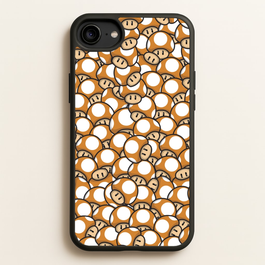 Mushroom Pattern - Orange - The Super Mario Bros Phone Case for iPhone 6 / 7 / 8 / SE