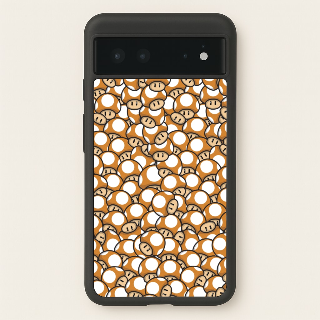 Mushroom Pattern - Orange - The Super Mario Bros Phone Case for Google Pixel 6