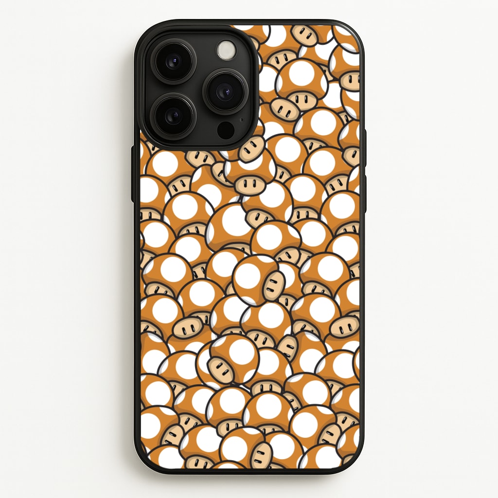 Mushroom Pattern - Orange - The Super Mario Bros Phone Case for iPhone 13 Pro Max