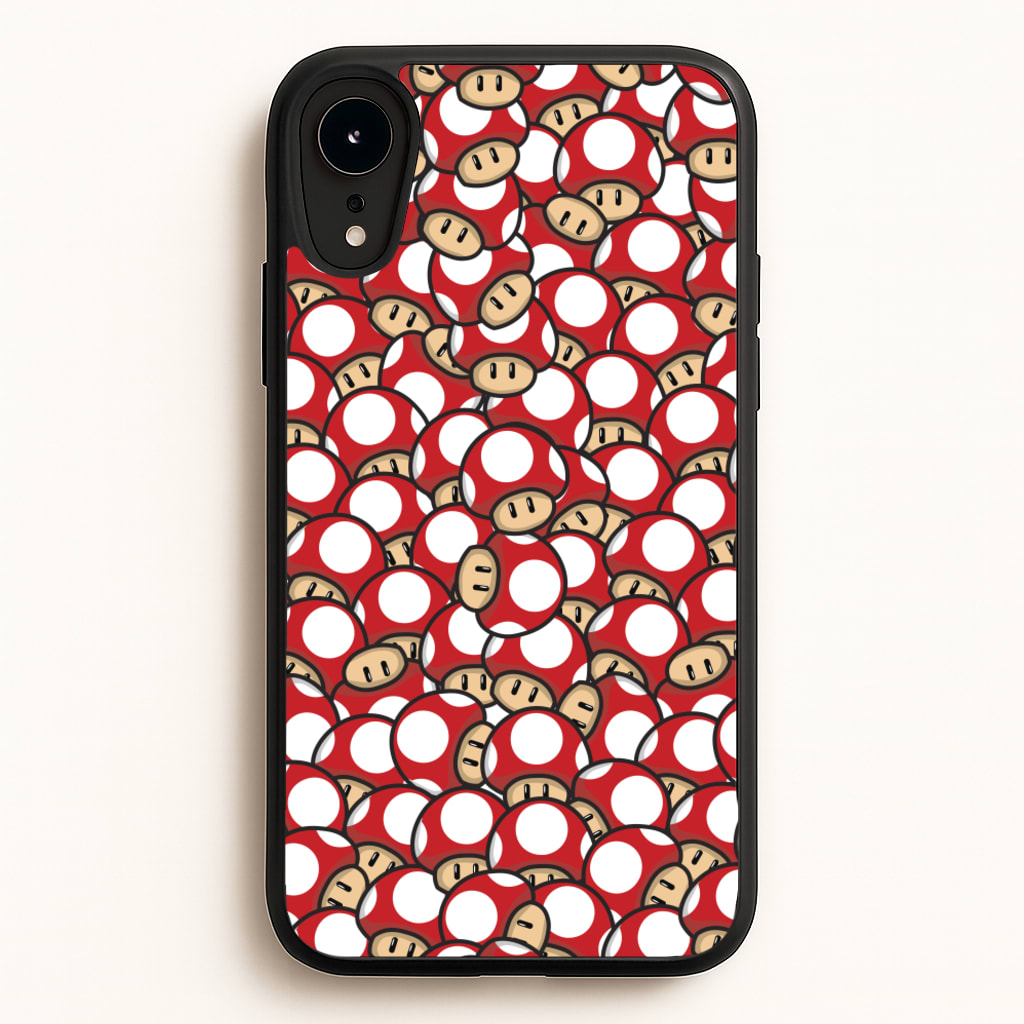 Mushroom Pattern - Red - The Super Mario Bros Phone Case for iPhone XR