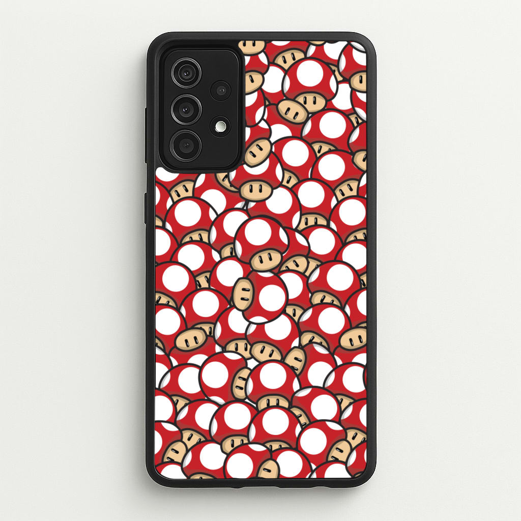 Mushroom Pattern - Red - The Super Mario Bros Phone Case for Galaxy A52 / A52s