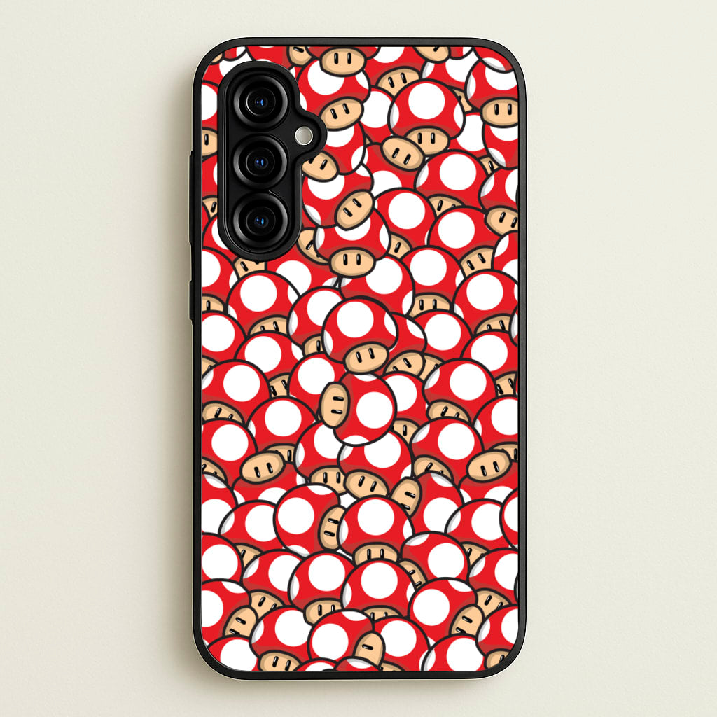 Mushroom Pattern - Red - The Super Mario Bros Phone Case for Galaxy A54