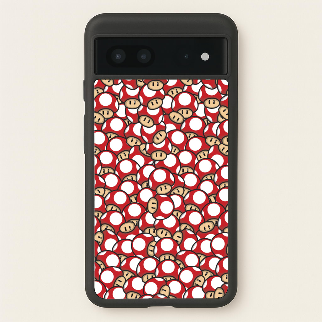 Mushroom Pattern - Red - The Super Mario Bros Phone Case for Google Pixel 7