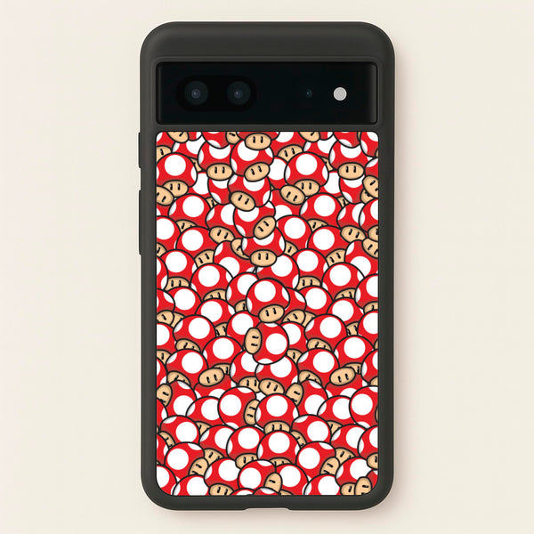 Mushroom Pattern - Red - The Super Mario Bros Phone Case for Google Pixel 7
