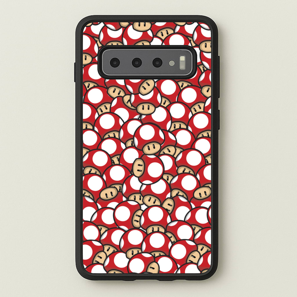 Mushroom Pattern - Red - The Super Mario Bros Phone Case for Galaxy S10 Plus