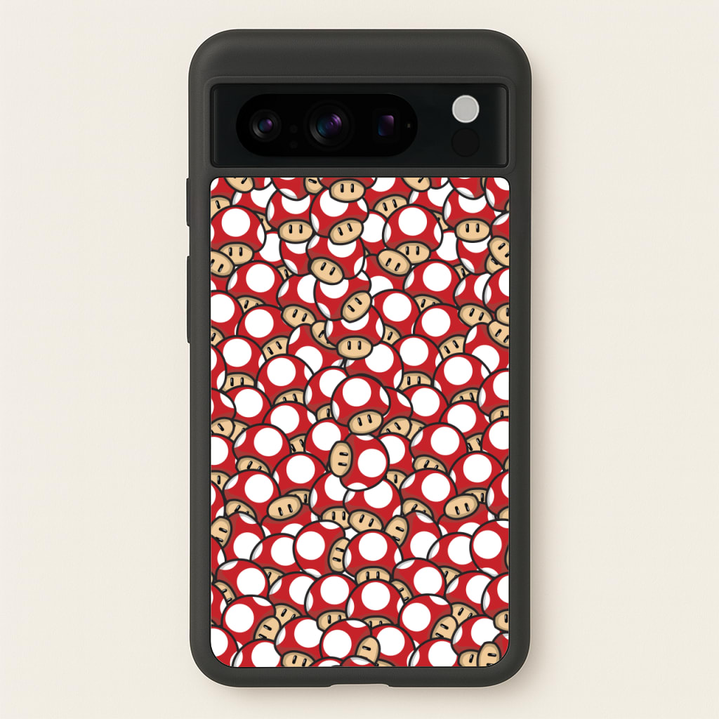 Mushroom Pattern - Red - The Super Mario Bros Phone Case for Google Pixel 8 Pro