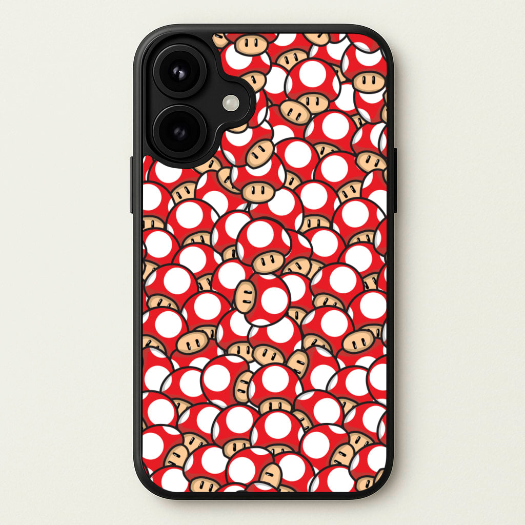 Mushroom Pattern - Red Phone Case for iPhone 17