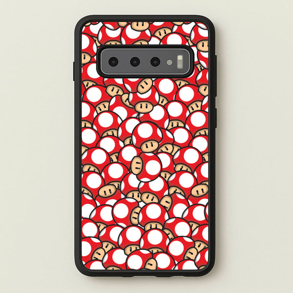 Mushroom Pattern - Red - The Super Mario Bros Phone Case for Galaxy S10