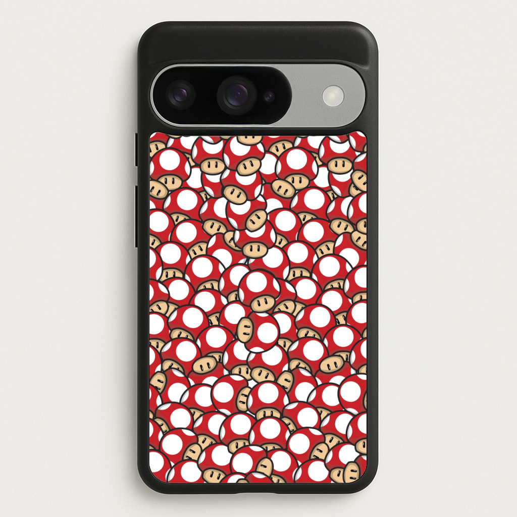 Mushroom Pattern - Red Phone Case for Google Pixel 10 / 10 Pro