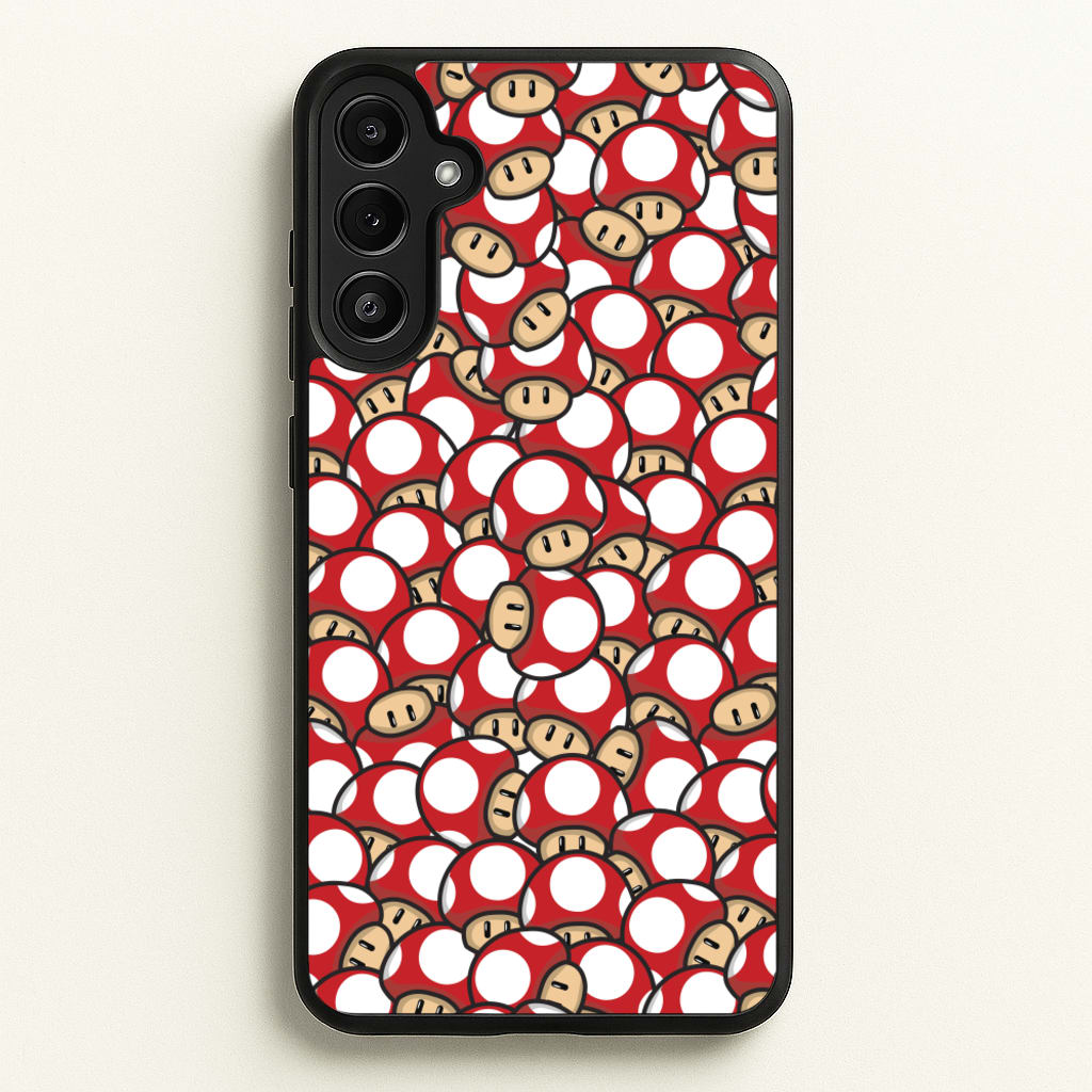 Mushroom Pattern - Red - The Super Mario Bros Phone Case for Galaxy A34