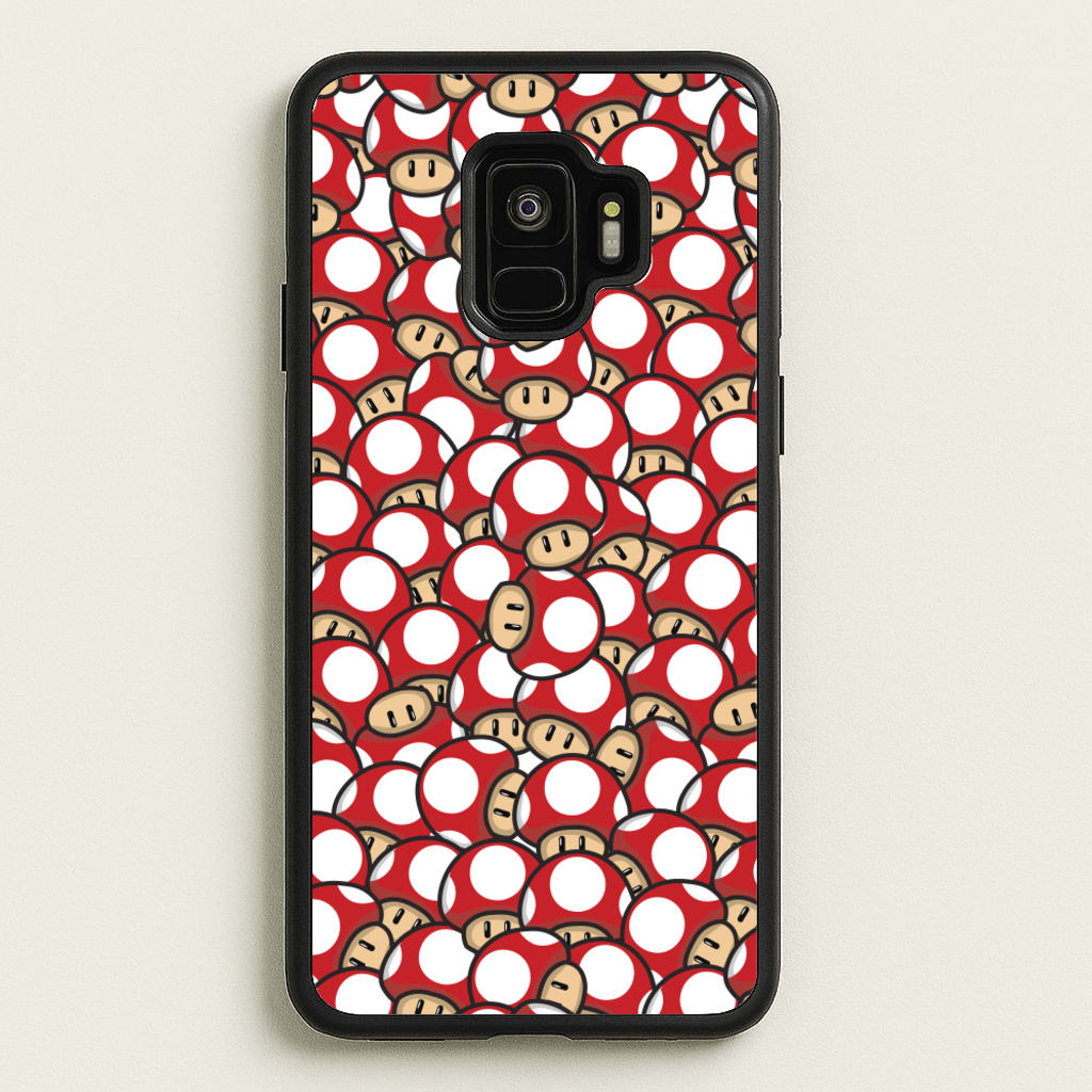 Mushroom Pattern - Red - The Super Mario Bros Phone Case for Galaxy S9