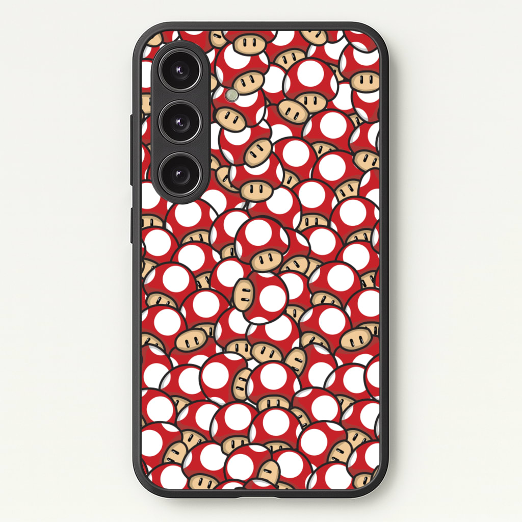 Mushroom Pattern - Red - The Super Mario Bros Phone Case for Galaxy S24