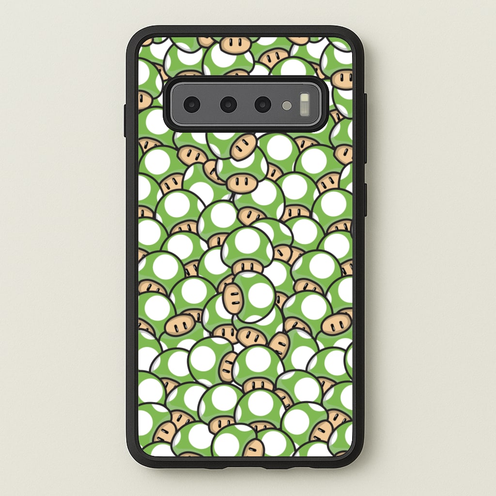Mushroom Pattern - Green - The Super Mario Bros Phone Case for Galaxy S10