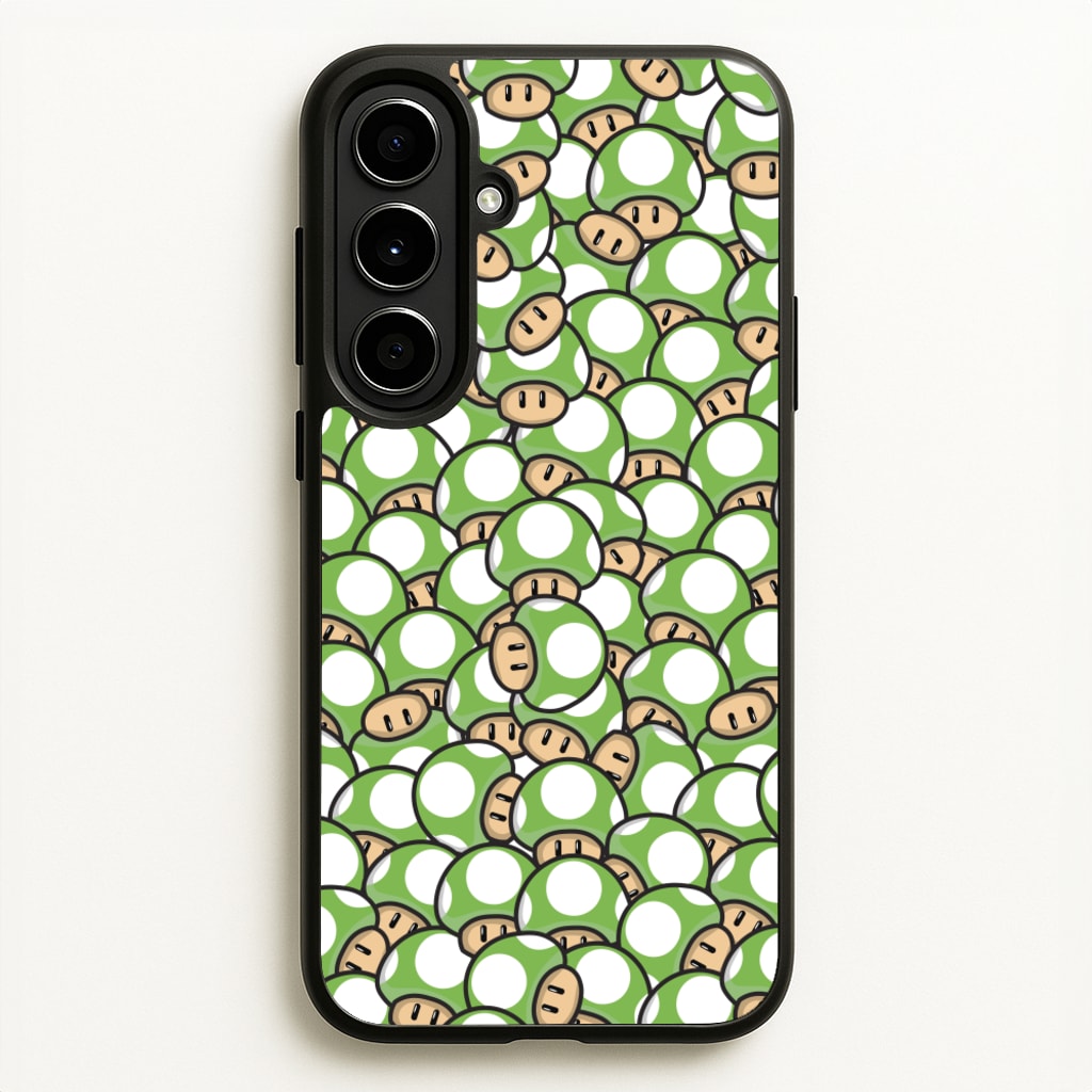 Mushroom Pattern - Green - The Super Mario Bros Phone Case for Galaxy A56