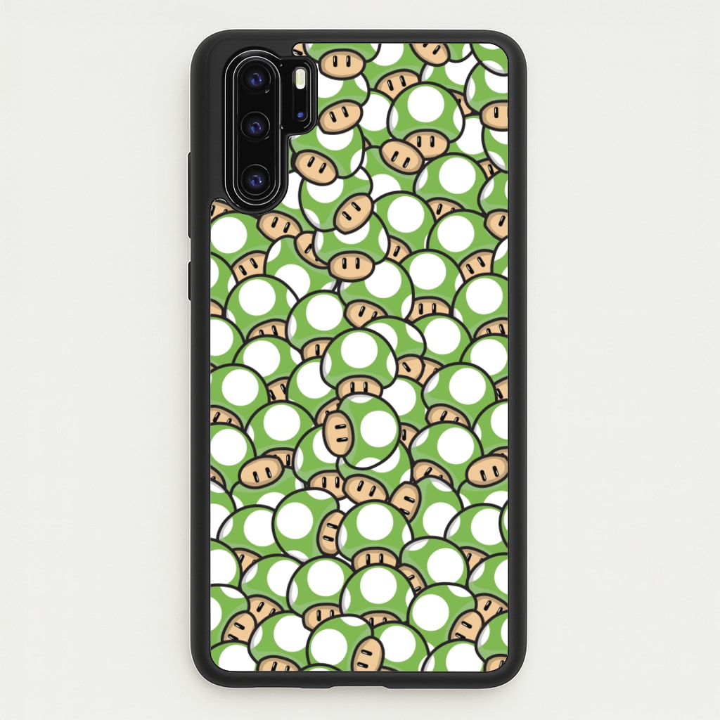 Mushroom Pattern - Green - The Super Mario Bros Phone Case for Huawei P30 Pro