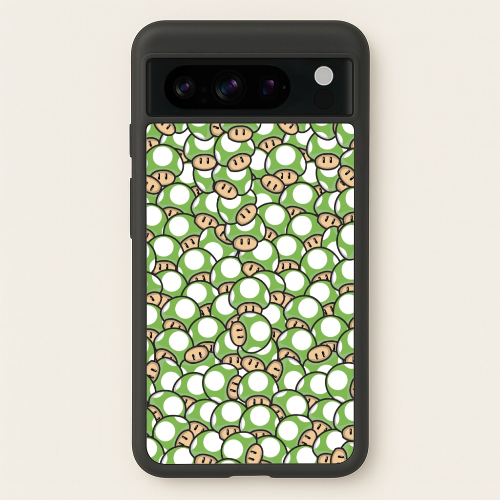 Mushroom Pattern - Green - The Super Mario Bros Phone Case for Google Pixel 8 Pro