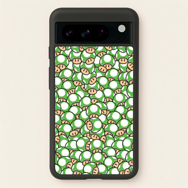 Mushroom Pattern - Green - The Super Mario Bros Phone Case for Google Pixel 8 Pro