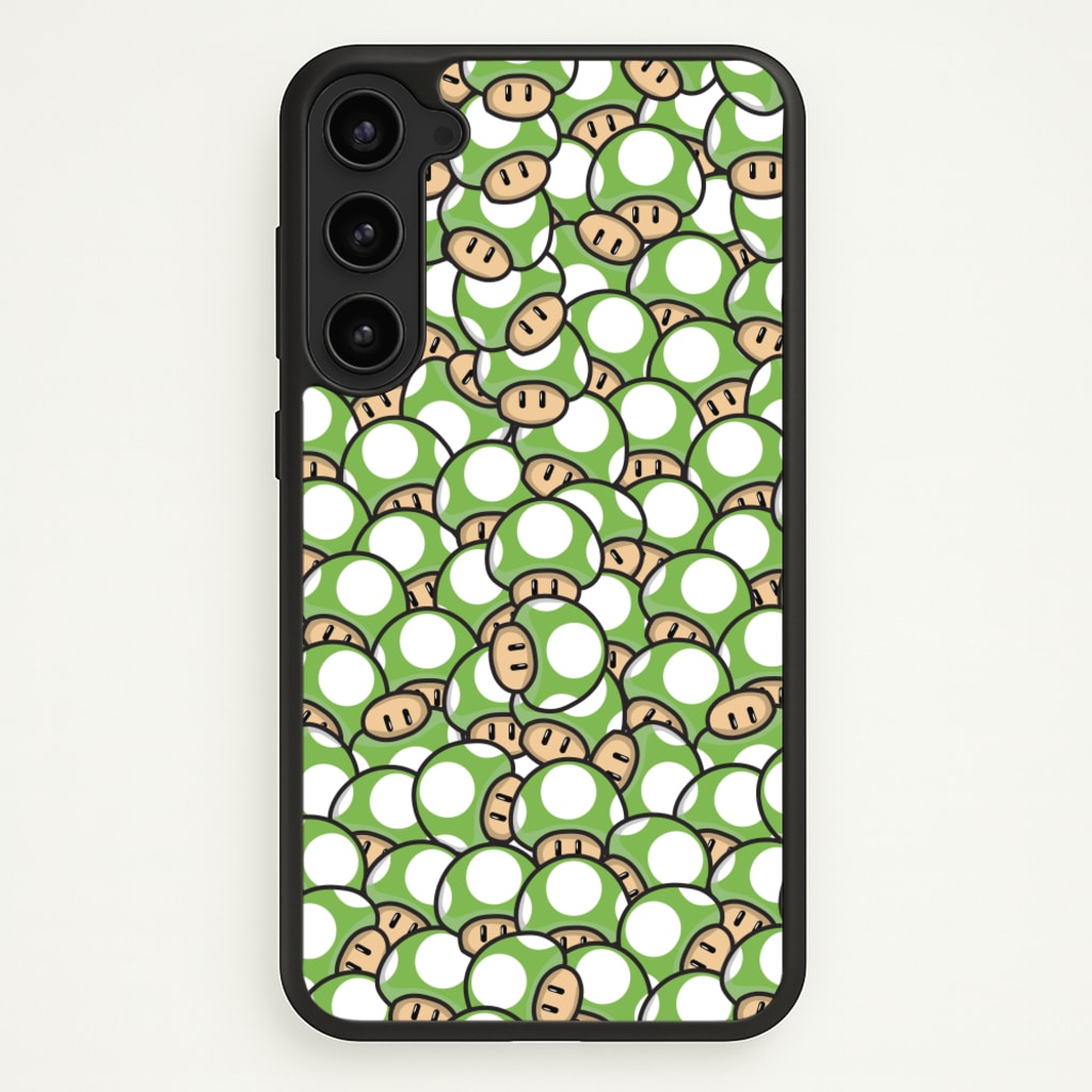Mushroom Pattern - Green - The Super Mario Bros Phone Case for Galaxy S23 Plus