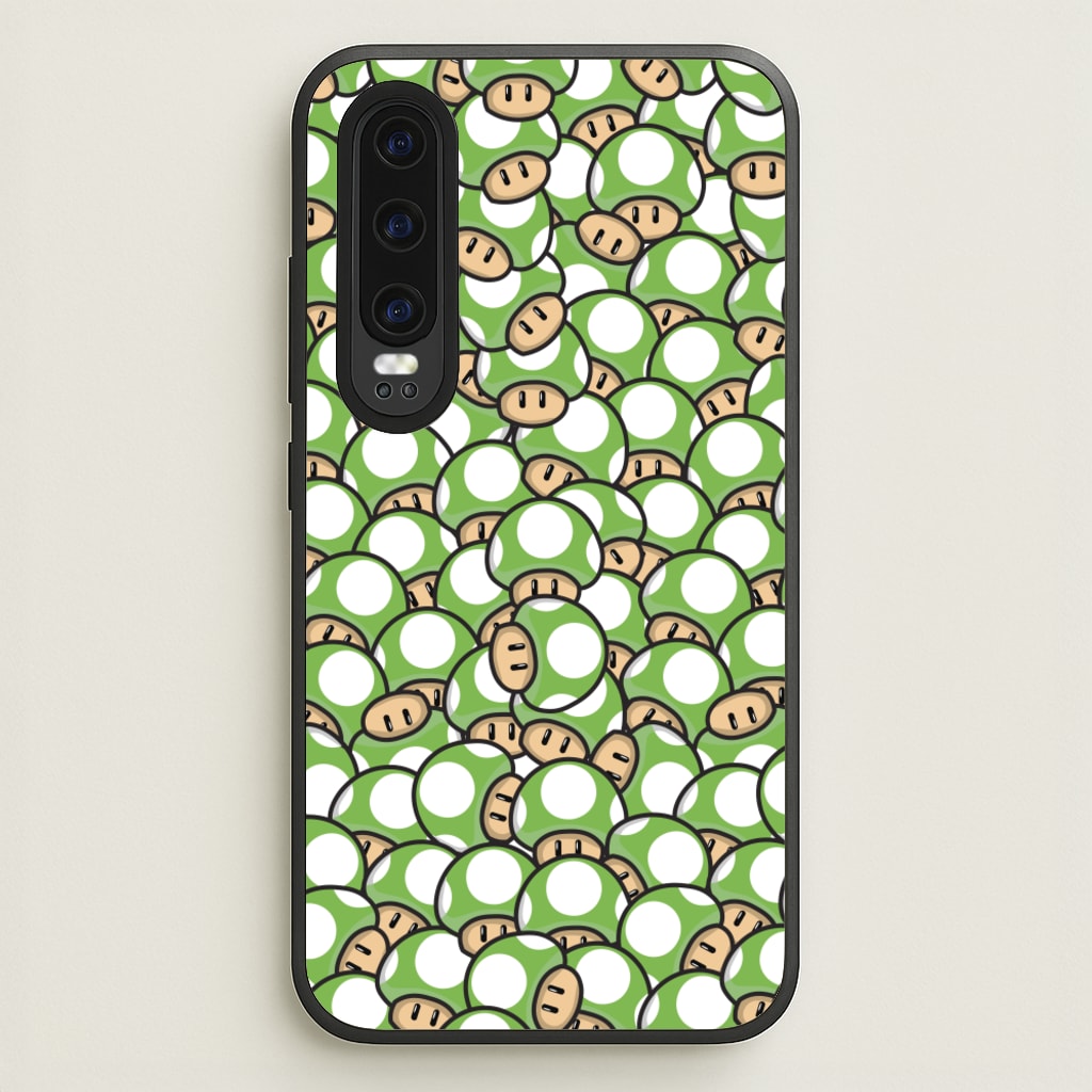Mushroom Pattern - Green - The Super Mario Bros Phone Case for Huawei P30
