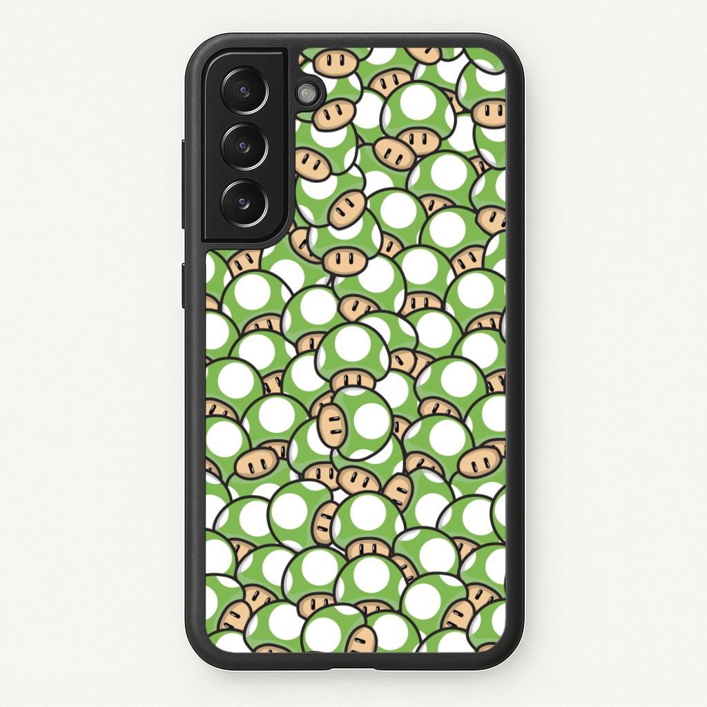 Mushroom Pattern - Green - The Super Mario Bros Phone Case for Galaxy S22 Plus