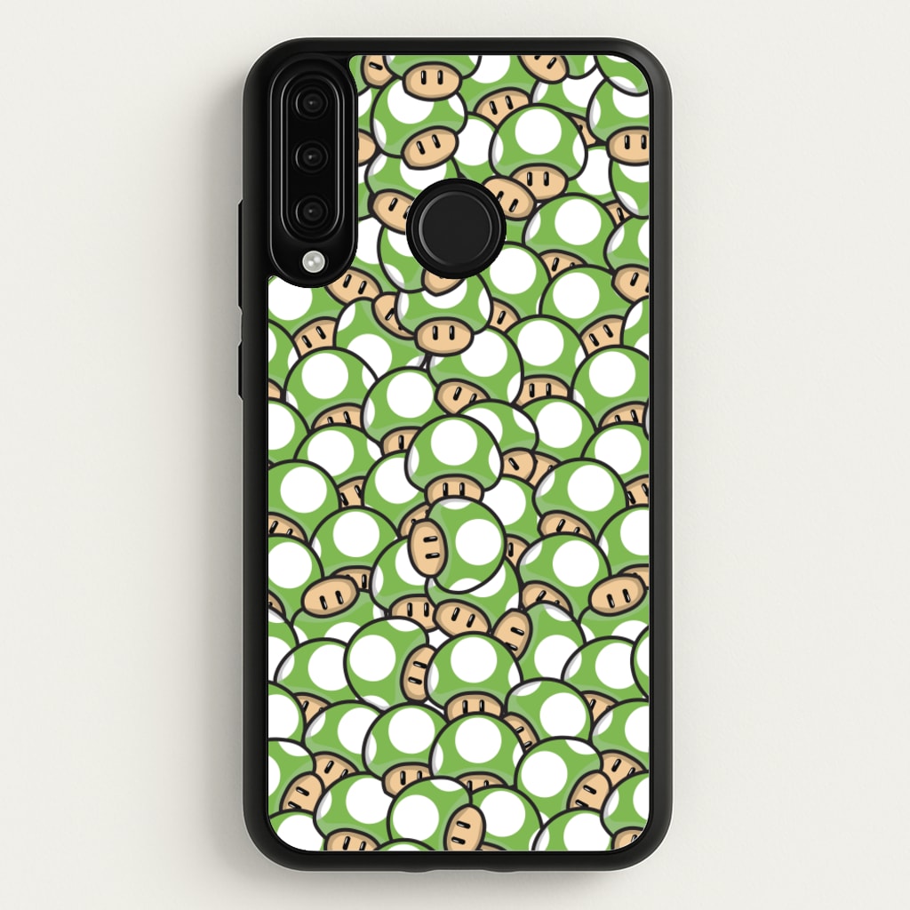 Mushroom Pattern - Green - The Super Mario Bros Phone Case for Huawei P30 Lite