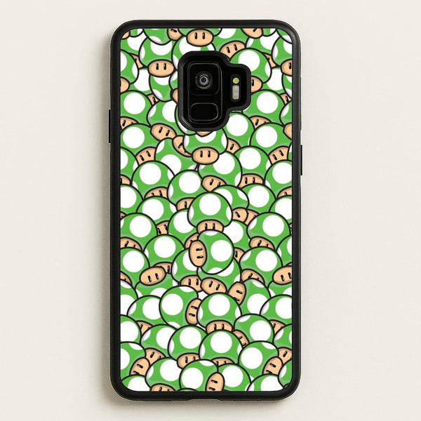 Mushroom Pattern - Green - The Super Mario Bros Phone Case for Galaxy S9