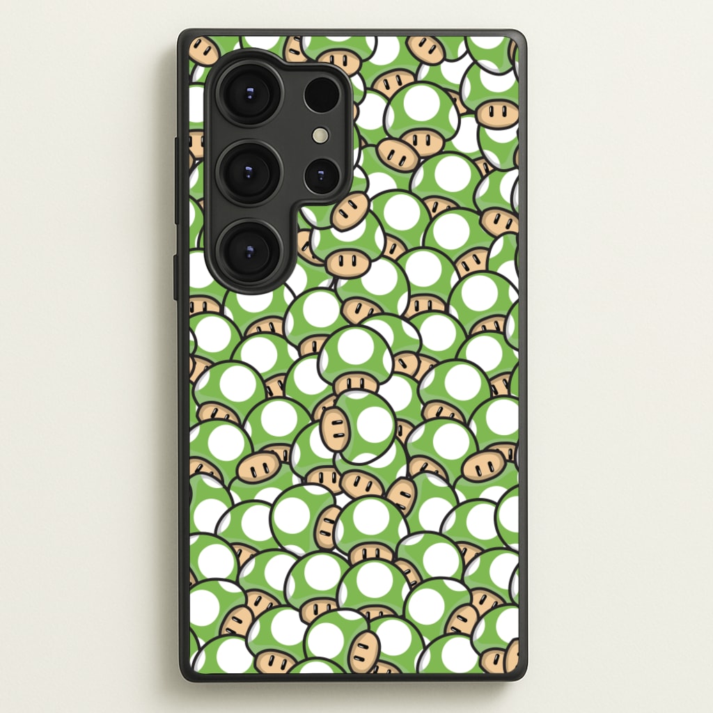 Mushroom Pattern - Green - The Super Mario Bros Phone Case for Galaxy S25 Ultra