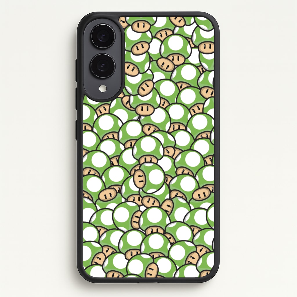Mushroom Pattern - Green - The Super Mario Bros Phone Case for Galaxy S25 Edge