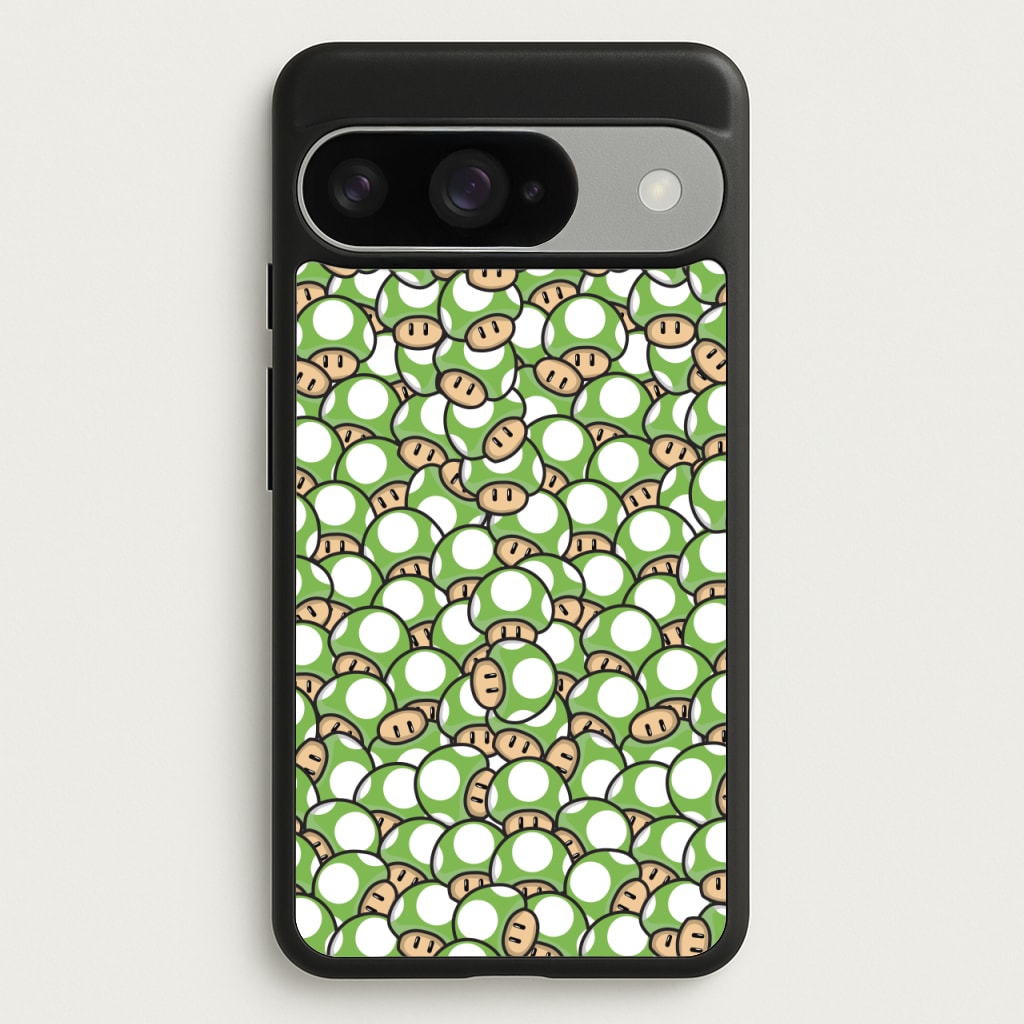 Mushroom Pattern - Green Phone Case for Google Pixel 10 / 10 Pro