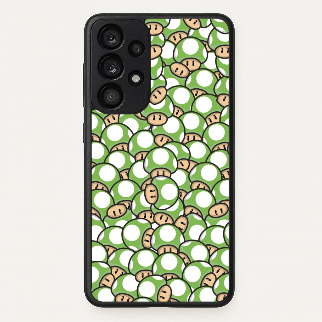 Mushroom Pattern - Green - The Super Mario Bros Phone Case for Galaxy A53
