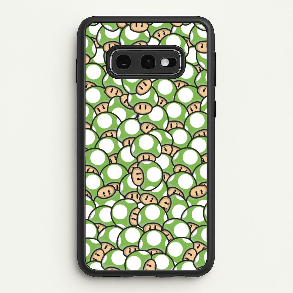Mushroom Pattern - Green - The Super Mario Bros Phone Case for Galaxy S10e
