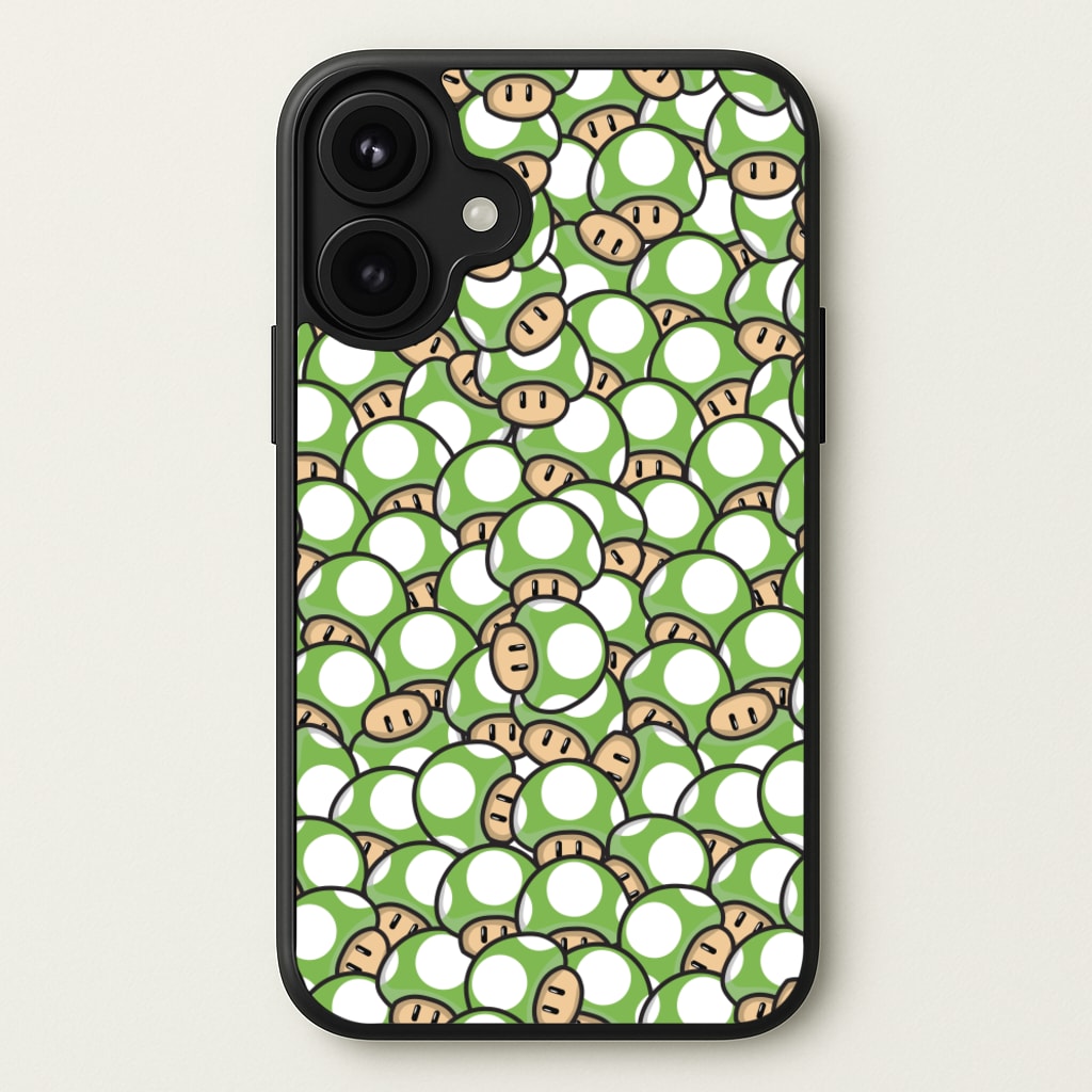 Mushroom Pattern - Green Phone Case for iPhone 17