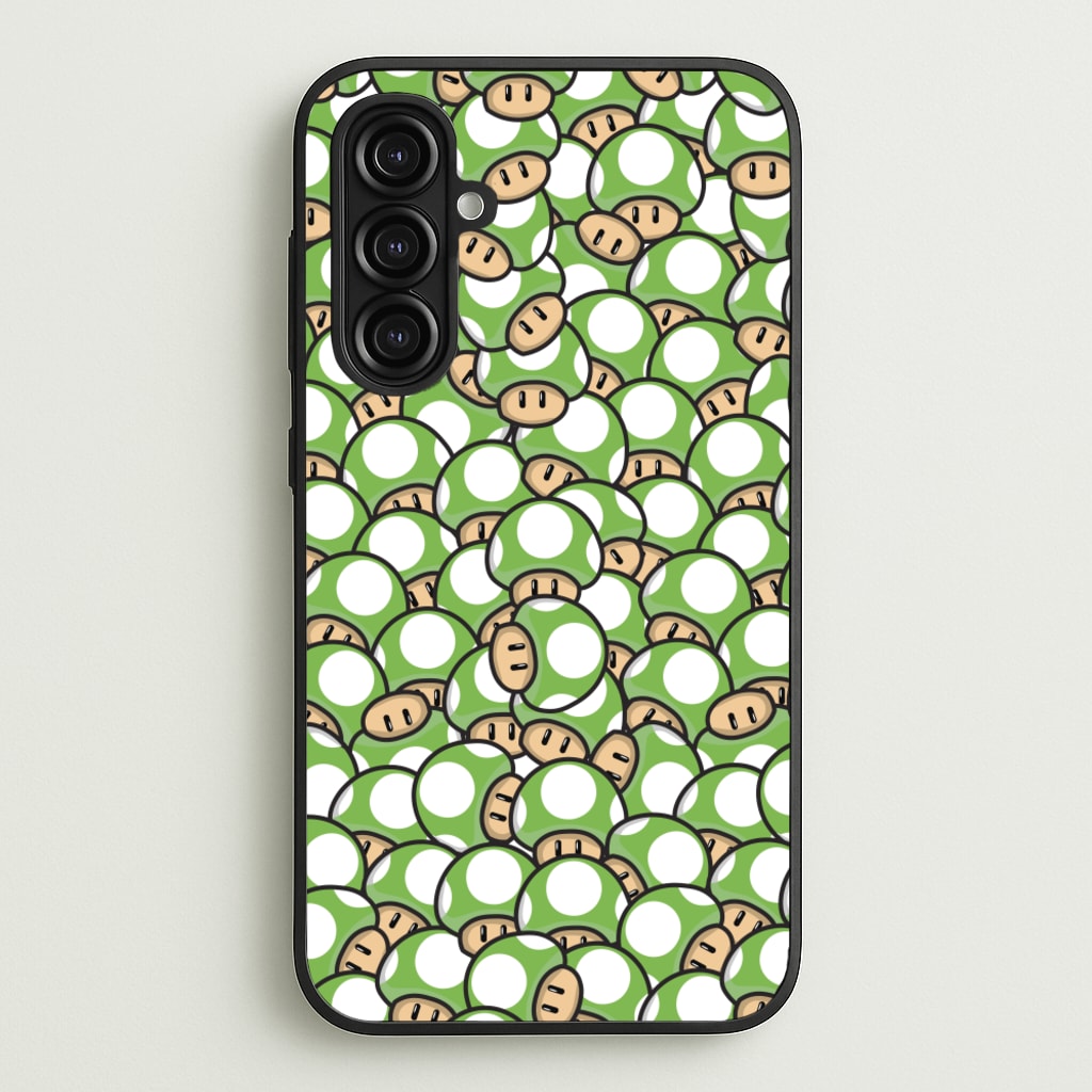 Mushroom Pattern - Green - The Super Mario Bros Phone Case for Galaxy A16