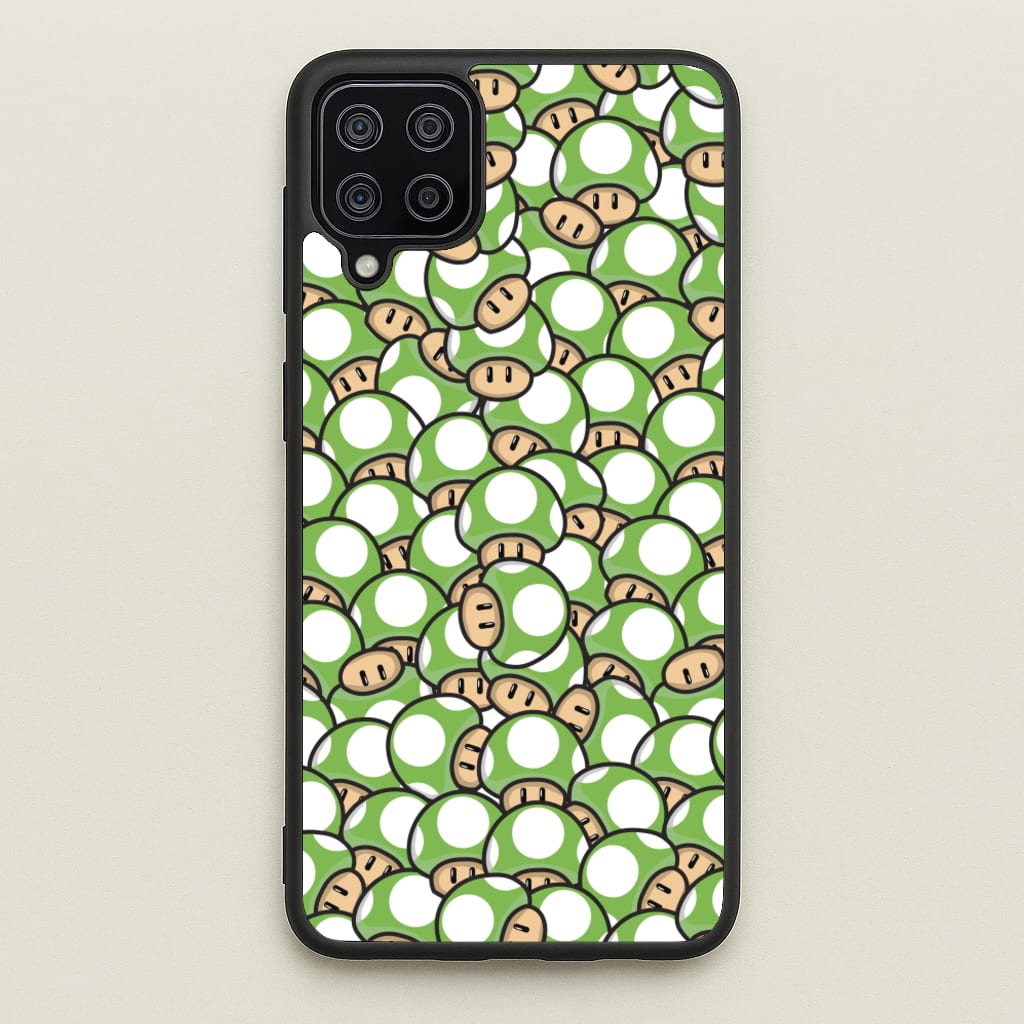 Mushroom Pattern - Green - The Super Mario Bros Phone Case for Galaxy A12