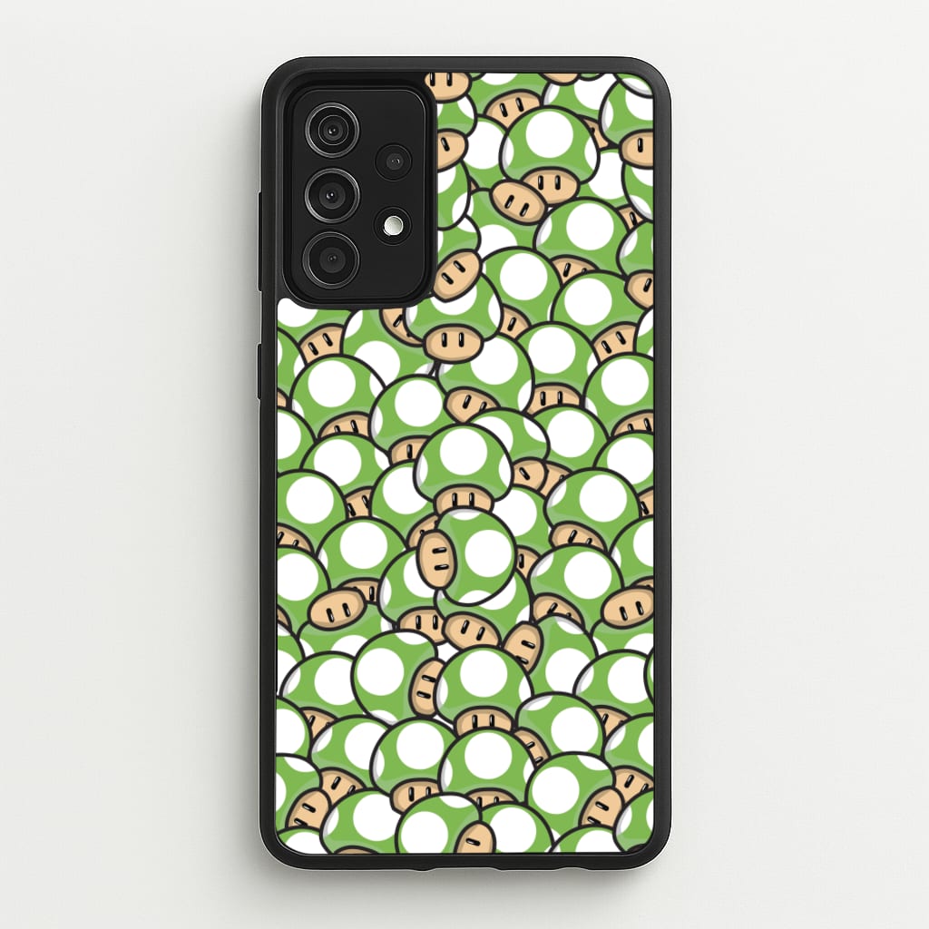 Mushroom Pattern - Green - The Super Mario Bros Phone Case for Galaxy A52 / A52s