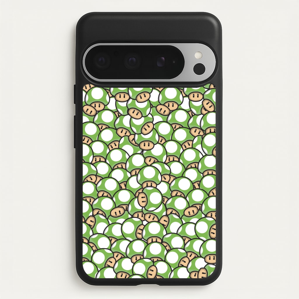 Mushroom Pattern - Green - The Super Mario Bros Phone Case for Google Pixel 9 Pro XL